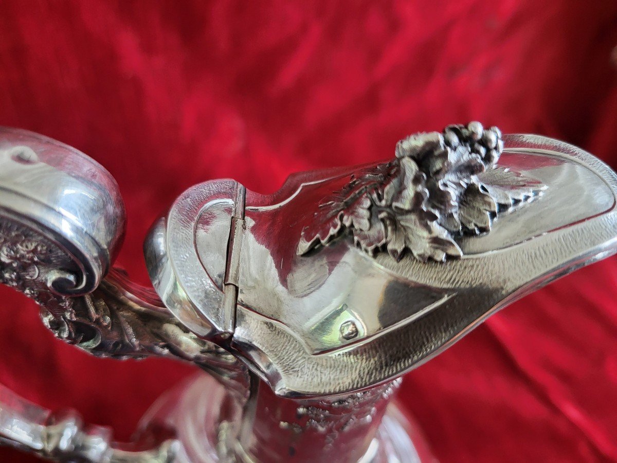 19th Century Minerva Crystal And Silver Ewer -photo-3