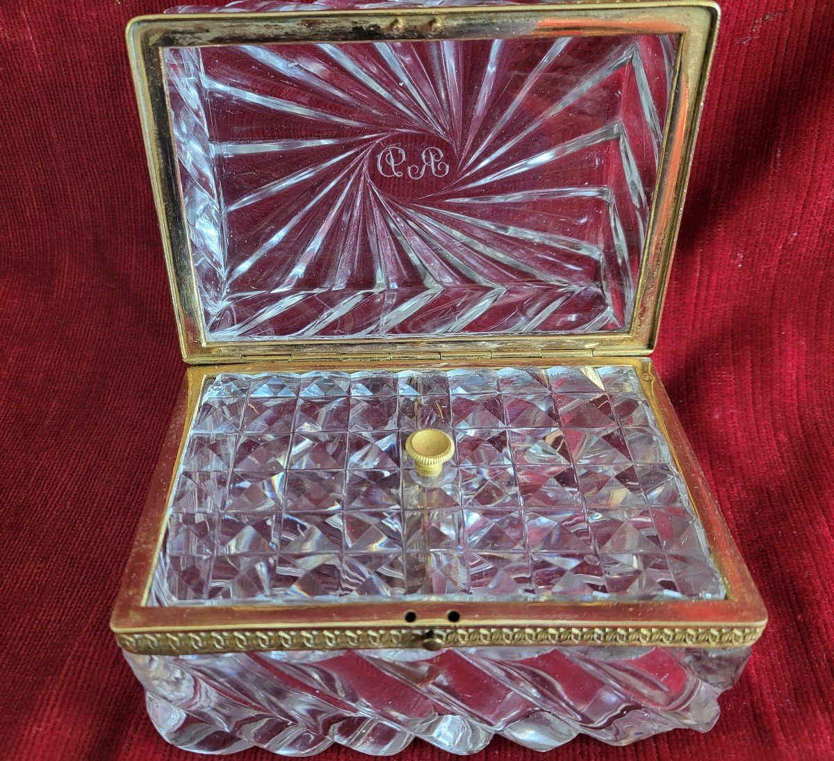 Coffret Cristal Et Bronze Doré  époque XIXe -photo-2