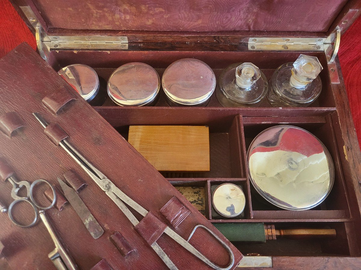 19th Century Crystal And Silver Travel Kit -photo-3