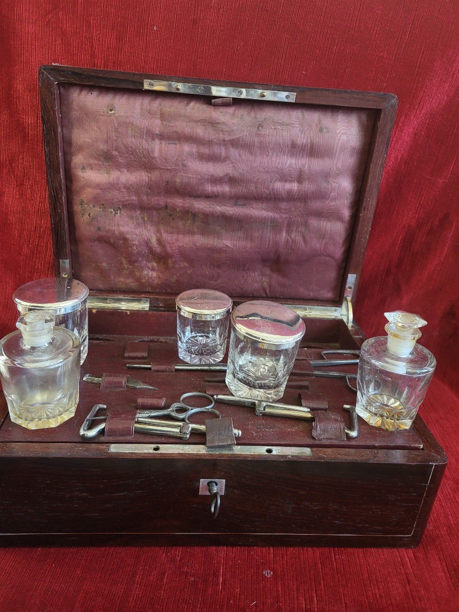 19th Century Crystal And Silver Travel Kit -photo-7