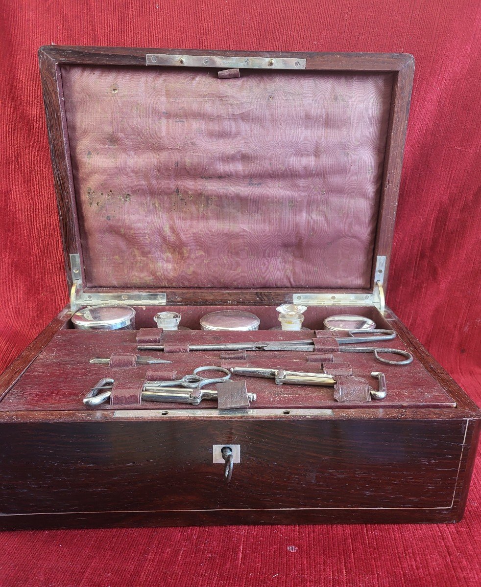 19th Century Crystal And Silver Travel Kit 