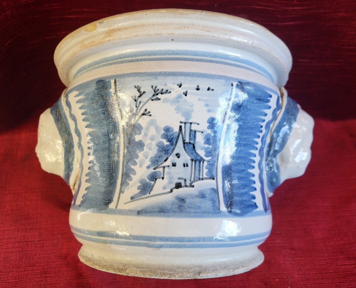 Cache-pot  Faience  De Nevers époque XVIII E -photo-5