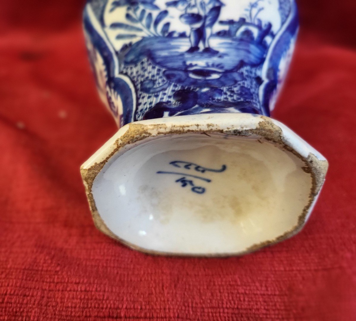 Small Delft Faience Vase From The 18th Century -photo-4