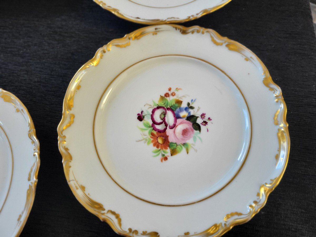 Set Of 12 Paris Porcelain Plates, 19th Century -photo-3