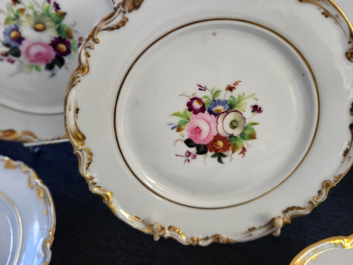 Set Of 12 Paris Porcelain Plates, 19th Century -photo-4