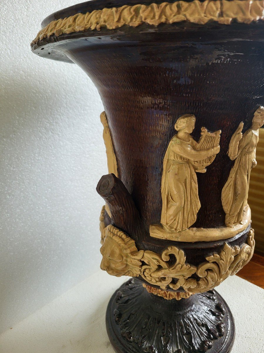 Grand Vase Medicis  Terre Cuite  époque XIXe Siècle -photo-7