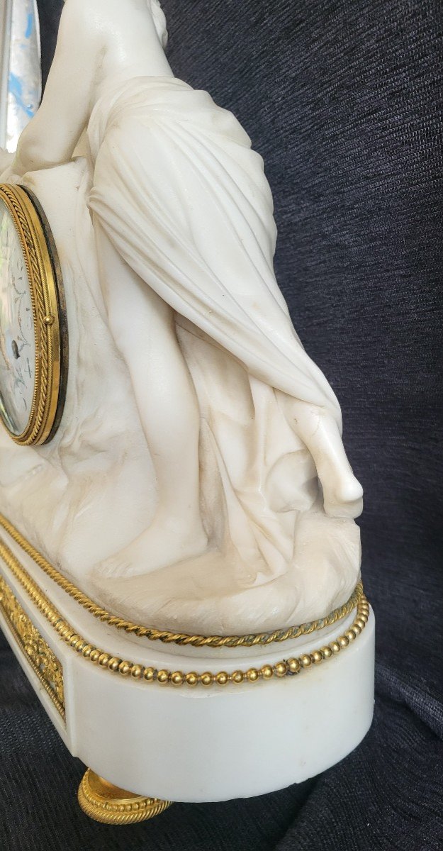 Large Louis XVI Period Carved Marble Clock By Le Roy In Versailles -photo-4