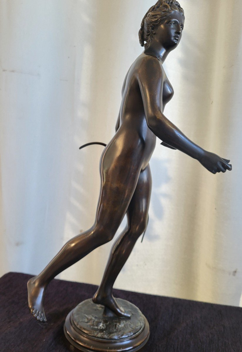 Grand Bronze Diane Chasseresse Signé Houdon époque XIXe Siècle H61cm-photo-7