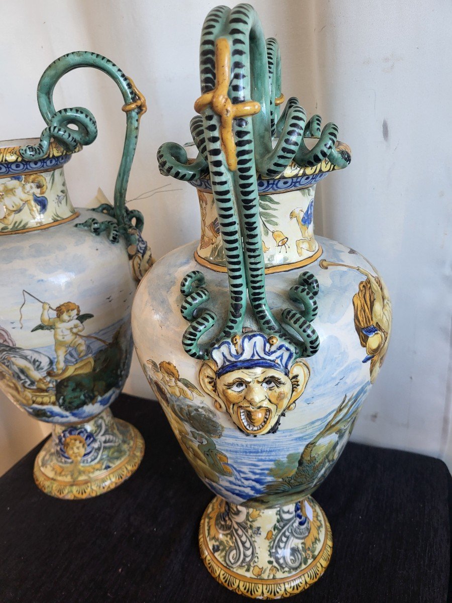 Important Majolica Faience Garniture  Italy 19th Century -photo-4