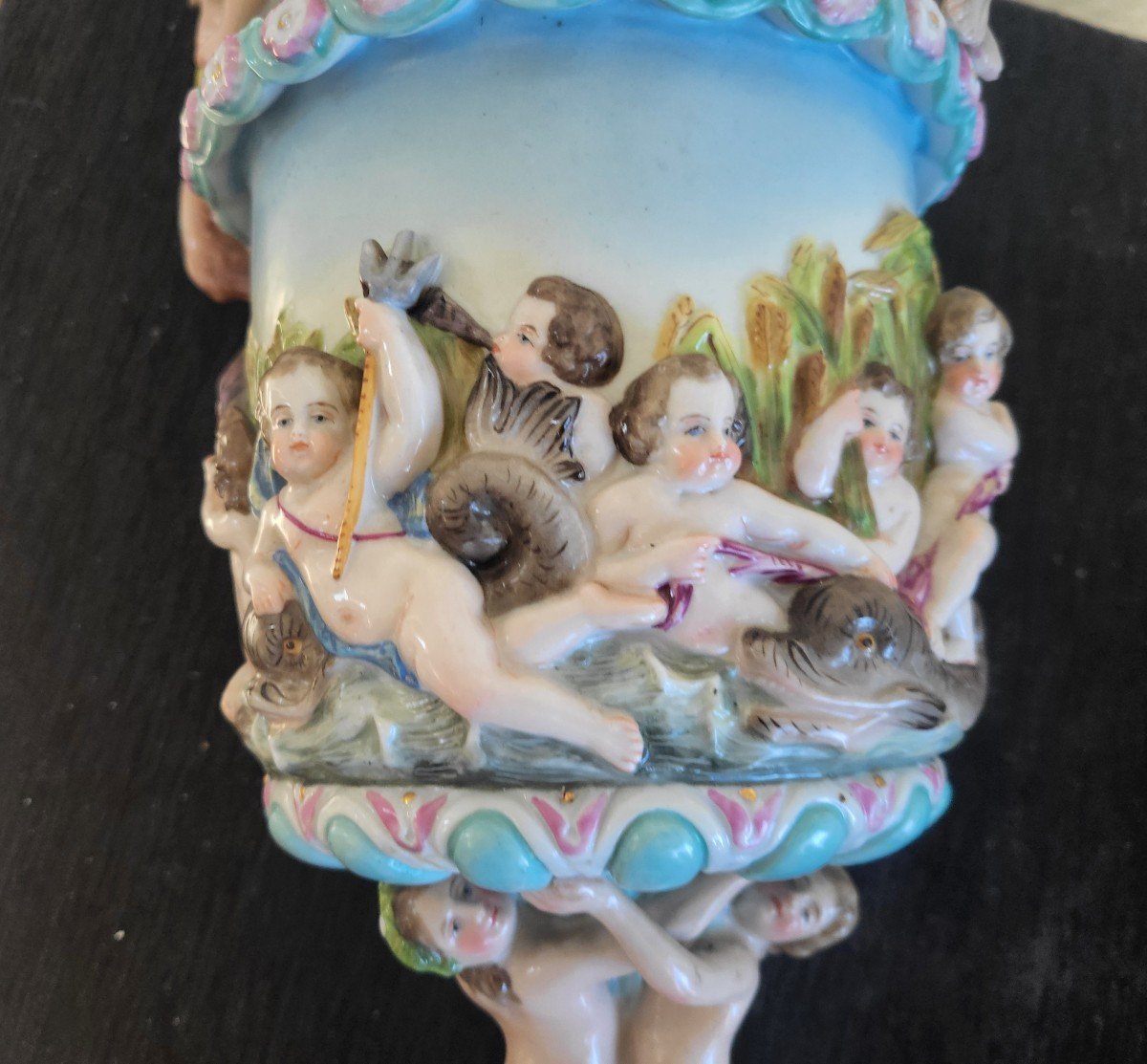 Paire D Aiguieres  Porcelaine  De Meissen époque XIXe Siècle -photo-3