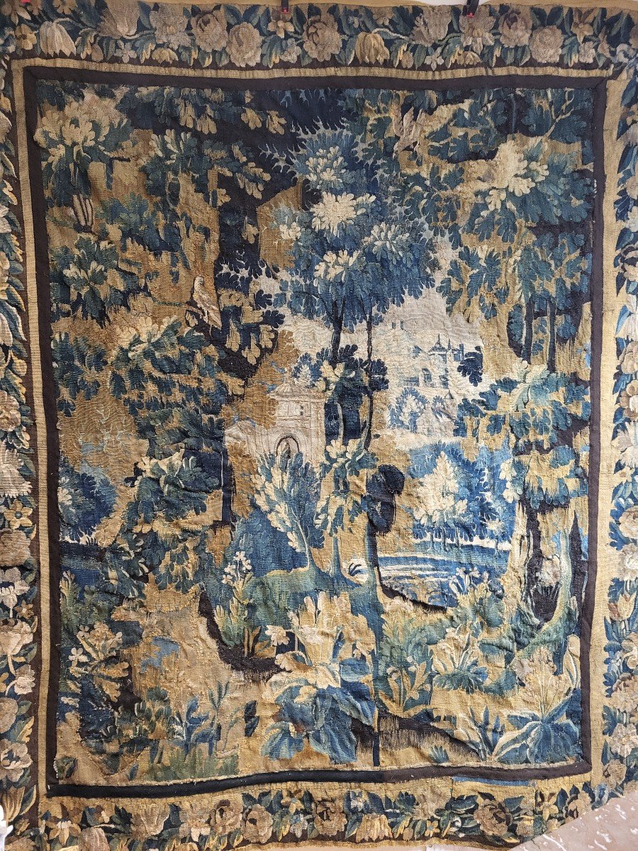 Tapisserie  Aubusson  Verdure Fin XVII e Début XVIII e Siècle  200x235