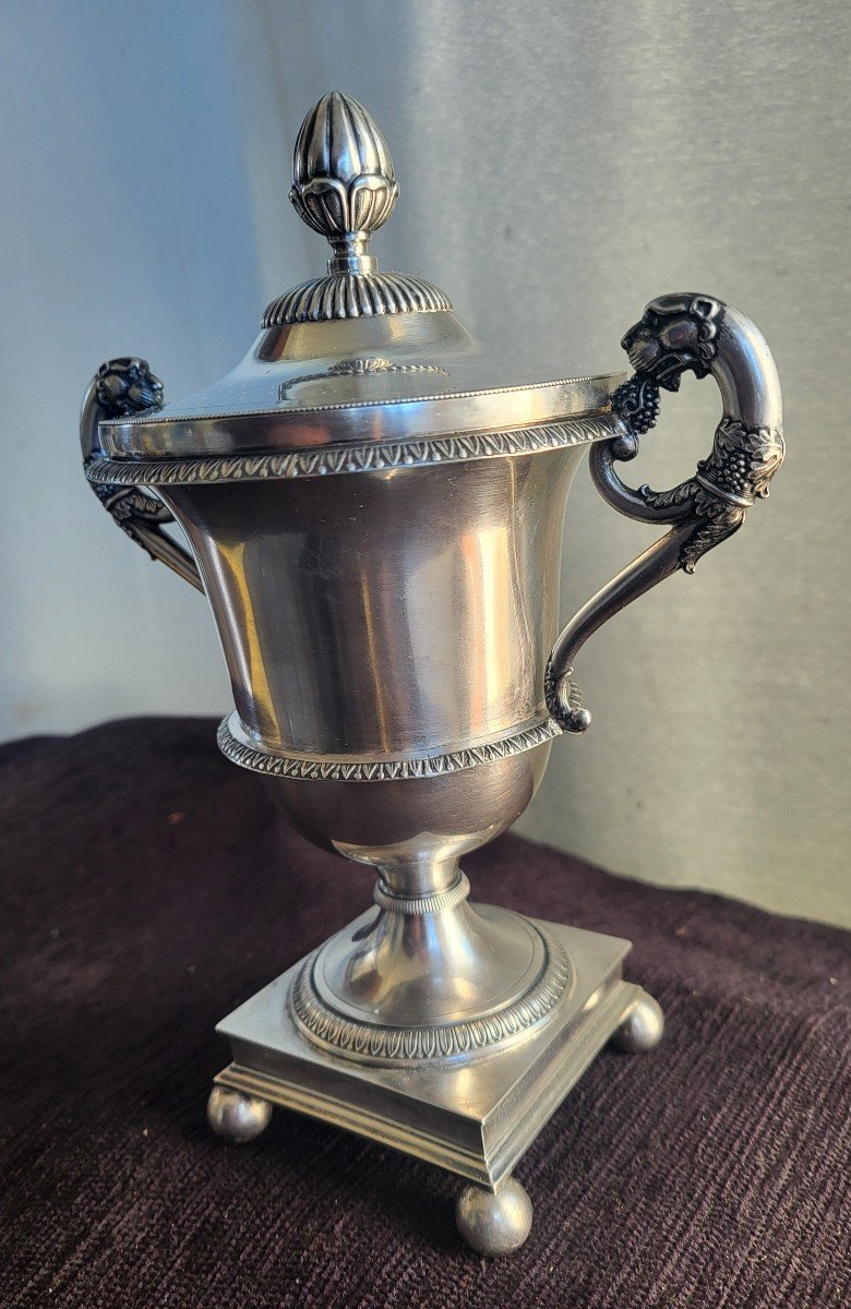 Silver Sugar Bowl, Old Man's Hallmark, Paris, 1819 -photo-2