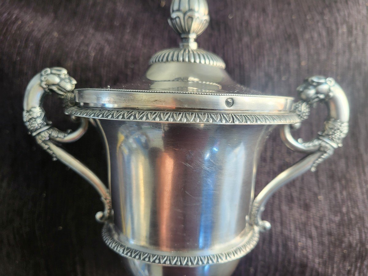 Silver Sugar Bowl, Old Man's Hallmark, Paris, 1819 -photo-1