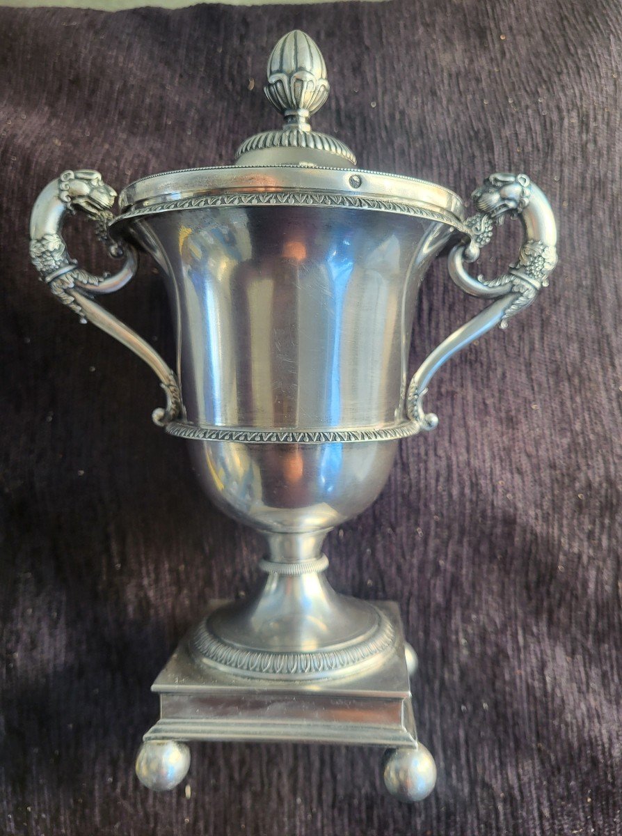 Silver Sugar Bowl, Old Man's Hallmark, Paris, 1819 -photo-6