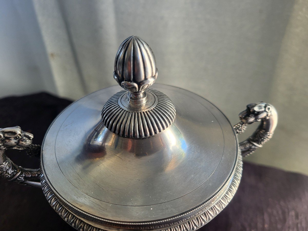 Silver Sugar Bowl, Old Man's Hallmark, Paris, 1819 -photo-7