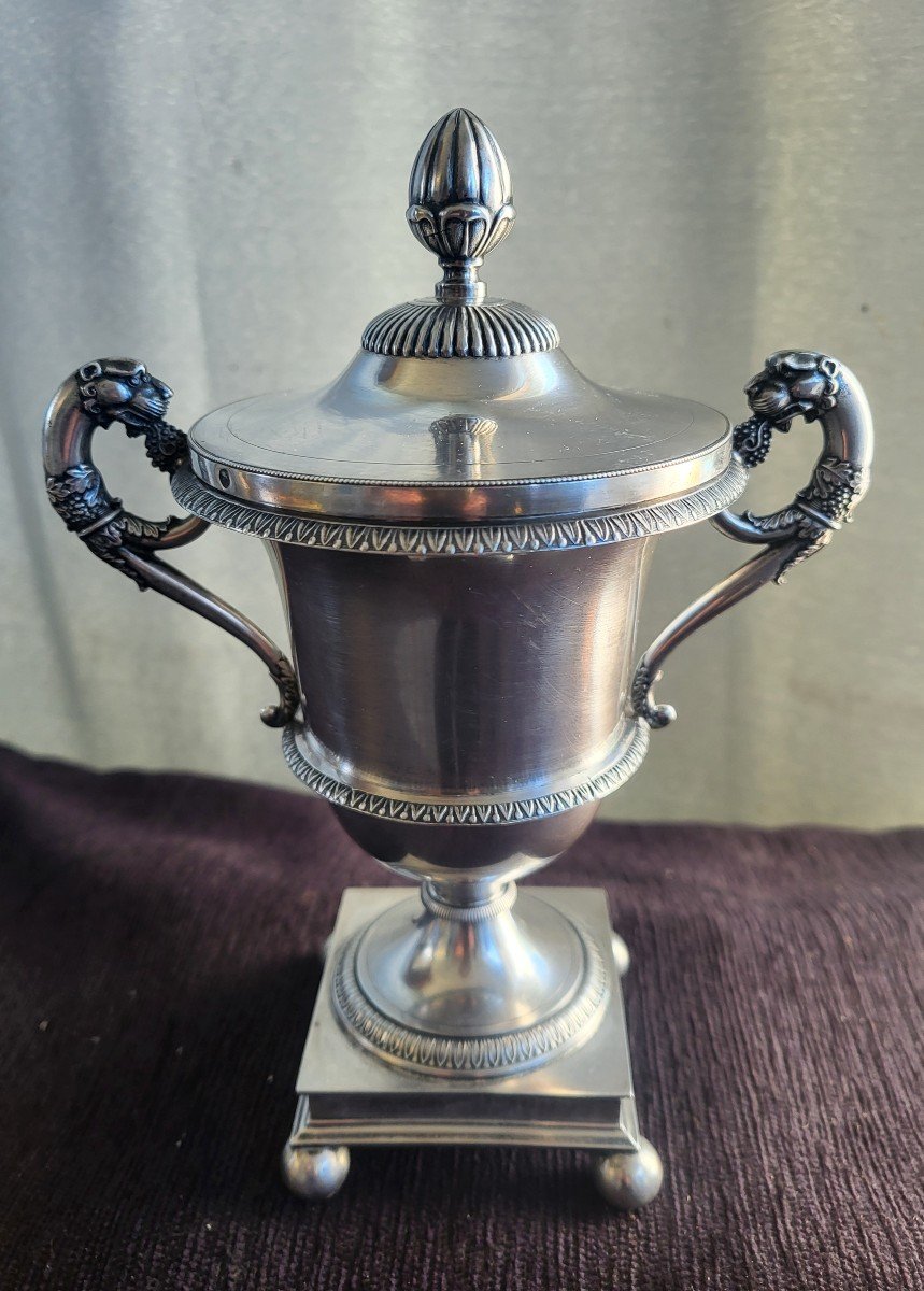 Silver Sugar Bowl, Old Man's Hallmark, Paris, 1819 