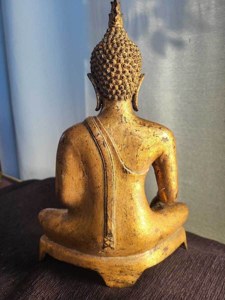 Bouddha  Bronze Doré Birmanie  époque  Fin XIXe -photo-7