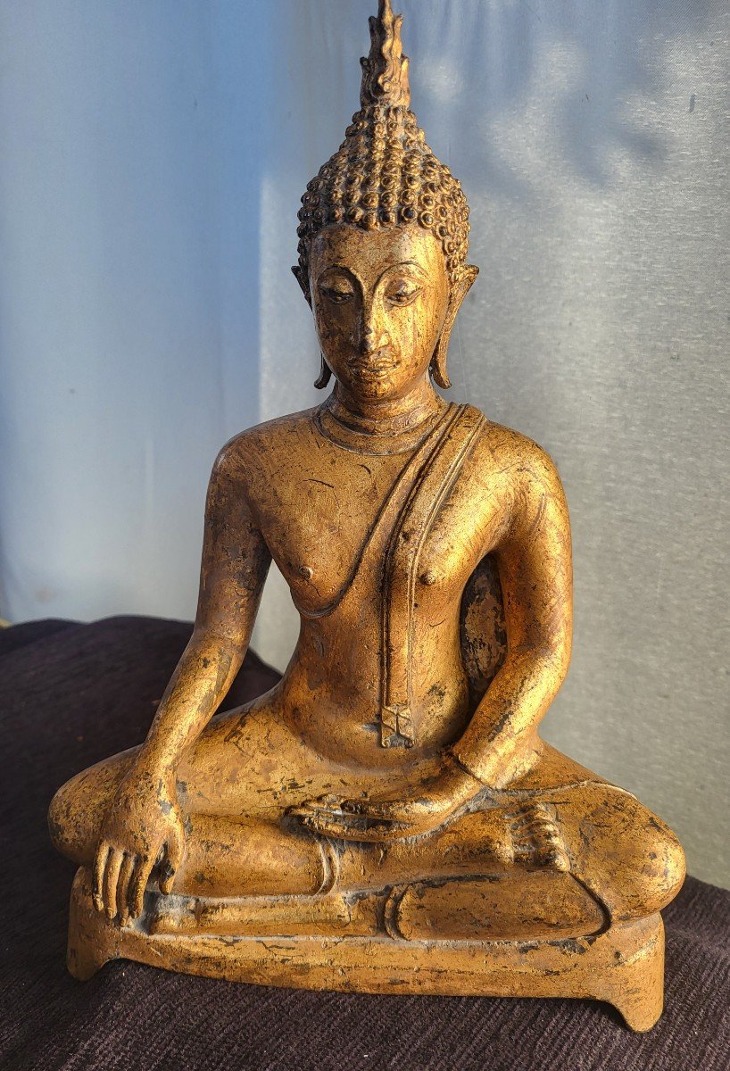 Bouddha  Bronze Doré Birmanie  époque  Fin XIXe 