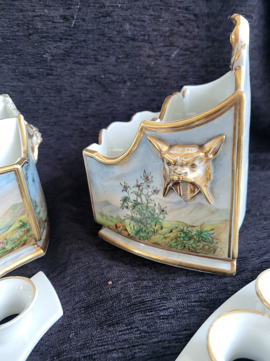 Paire De Larges Caisses à Oignons Porcelaine Paris époque  XIXe Datées  Août 1853 Etoges-photo-3