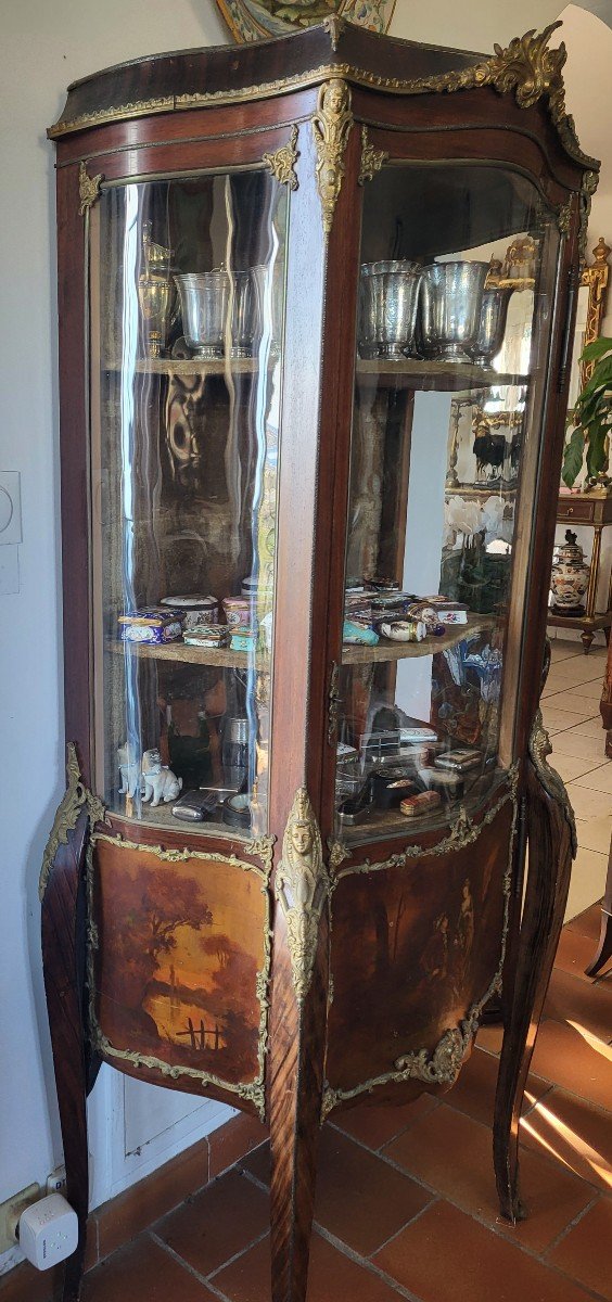 Martin Vernis Living Room Display Cabinet, Napoleon III Period, 19th Century -photo-4