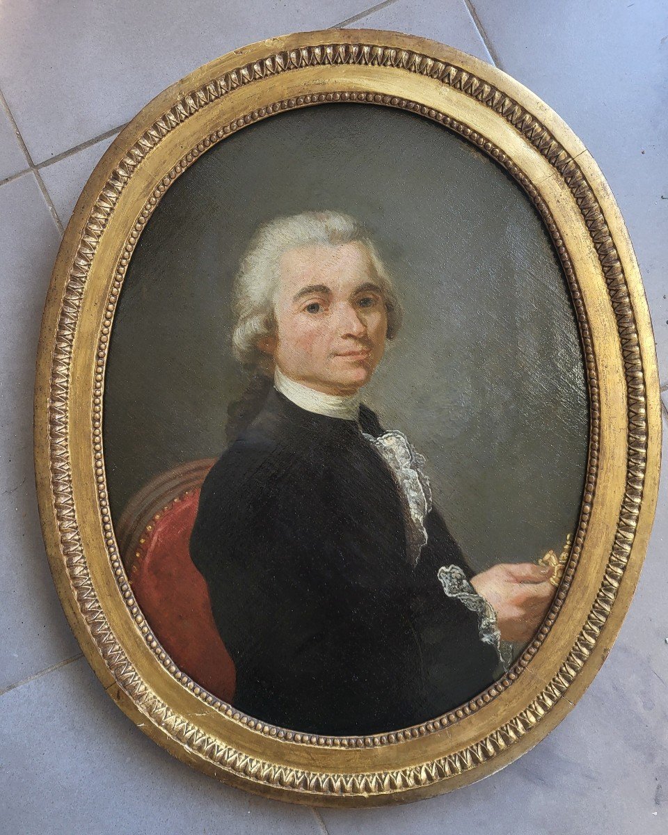 French School Of The 18th Century Portrait Of A Gentleman Collector  