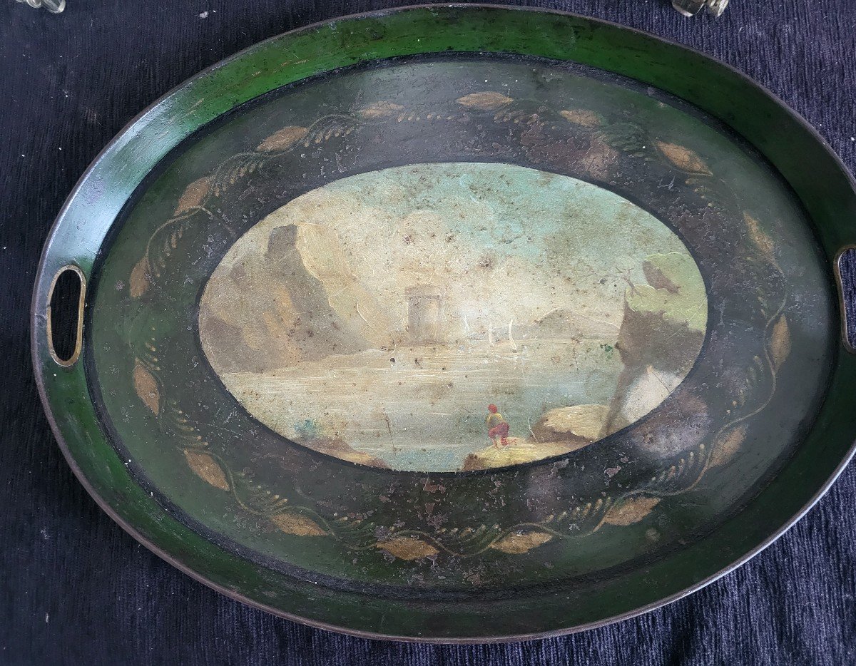 Large Painted Tole Tray Marinedlg Vernet Period Early 19th Century -photo-3