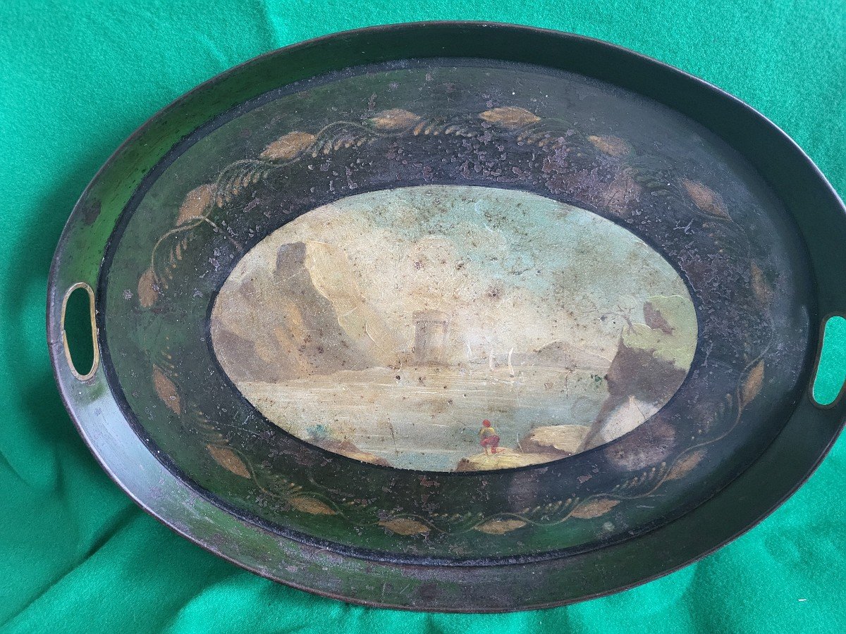 Large Painted Tole Tray Marinedlg Vernet Period Early 19th Century -photo-4