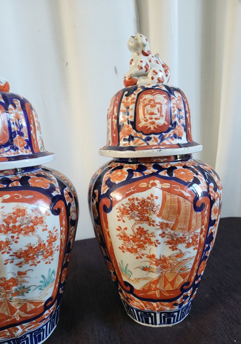 Pair Of Large Imari Porcelain Vases, Japan, 19th Century -photo-2