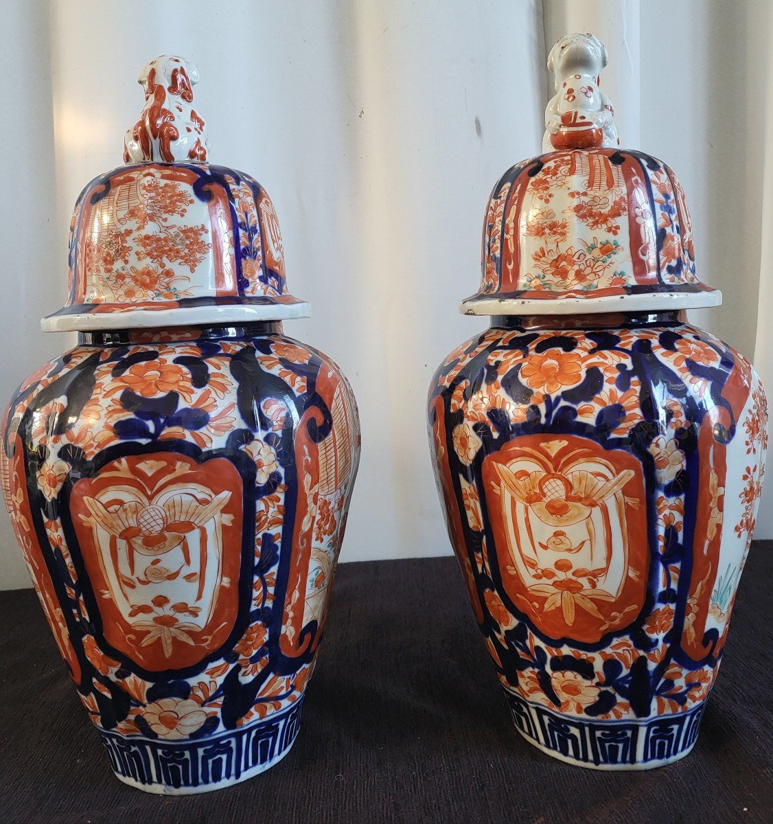 Pair Of Large Imari Porcelain Vases, Japan, 19th Century -photo-3