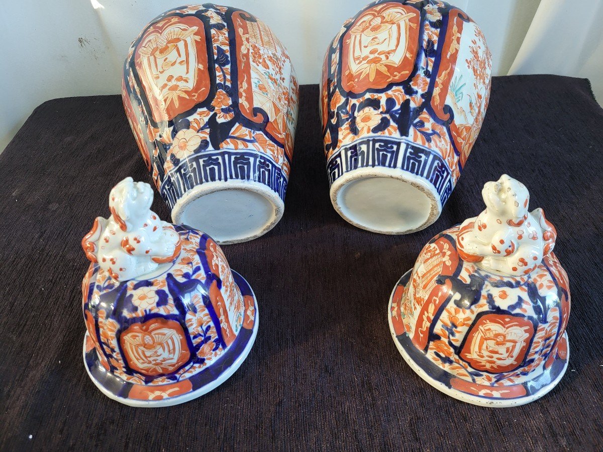 Pair Of Large Imari Porcelain Vases, Japan, 19th Century -photo-4