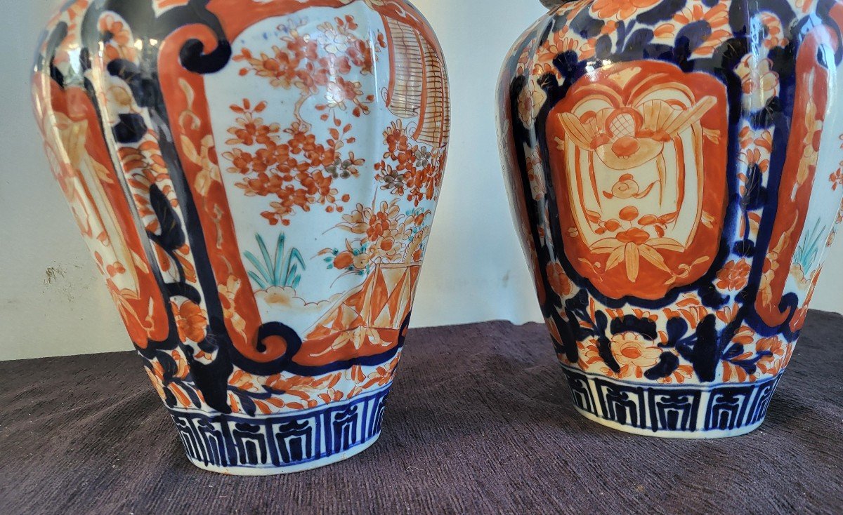 Pair Of Large Imari Porcelain Vases, Japan, 19th Century -photo-1