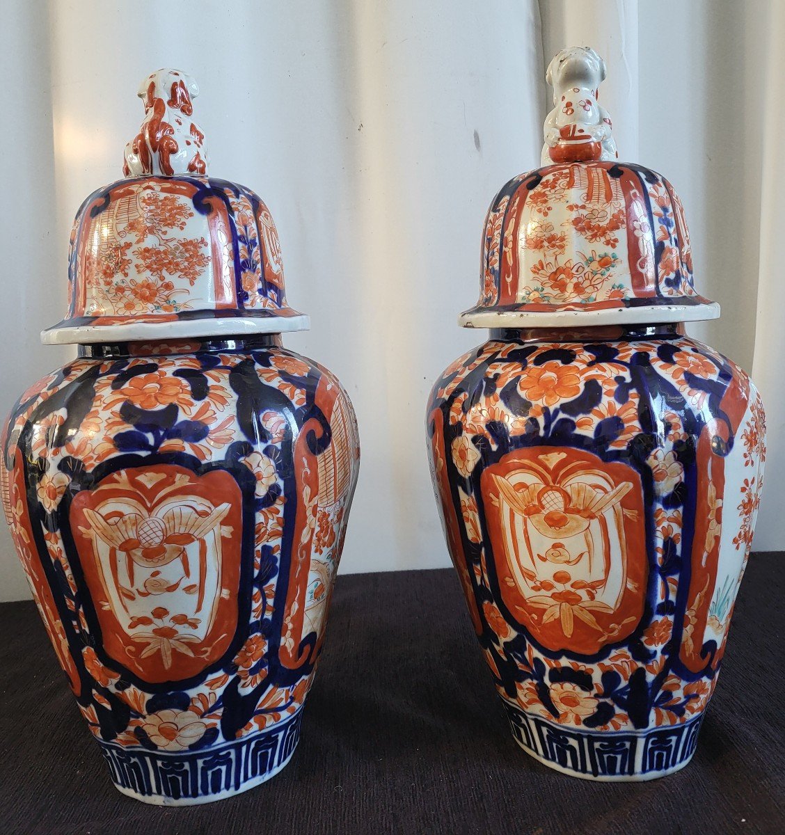 Pair Of Large Imari Porcelain Vases, Japan, 19th Century -photo-5