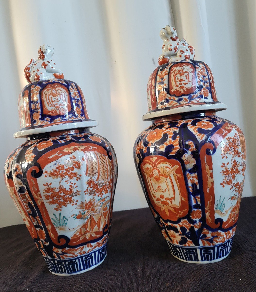 Pair Of Large Imari Porcelain Vases, Japan, 19th Century -photo-6