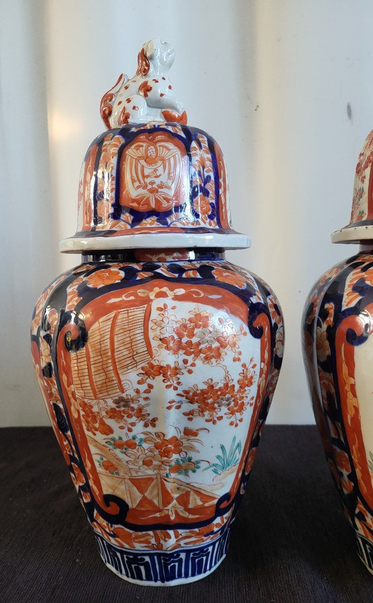 Pair Of Large Imari Porcelain Vases, Japan, 19th Century -photo-7