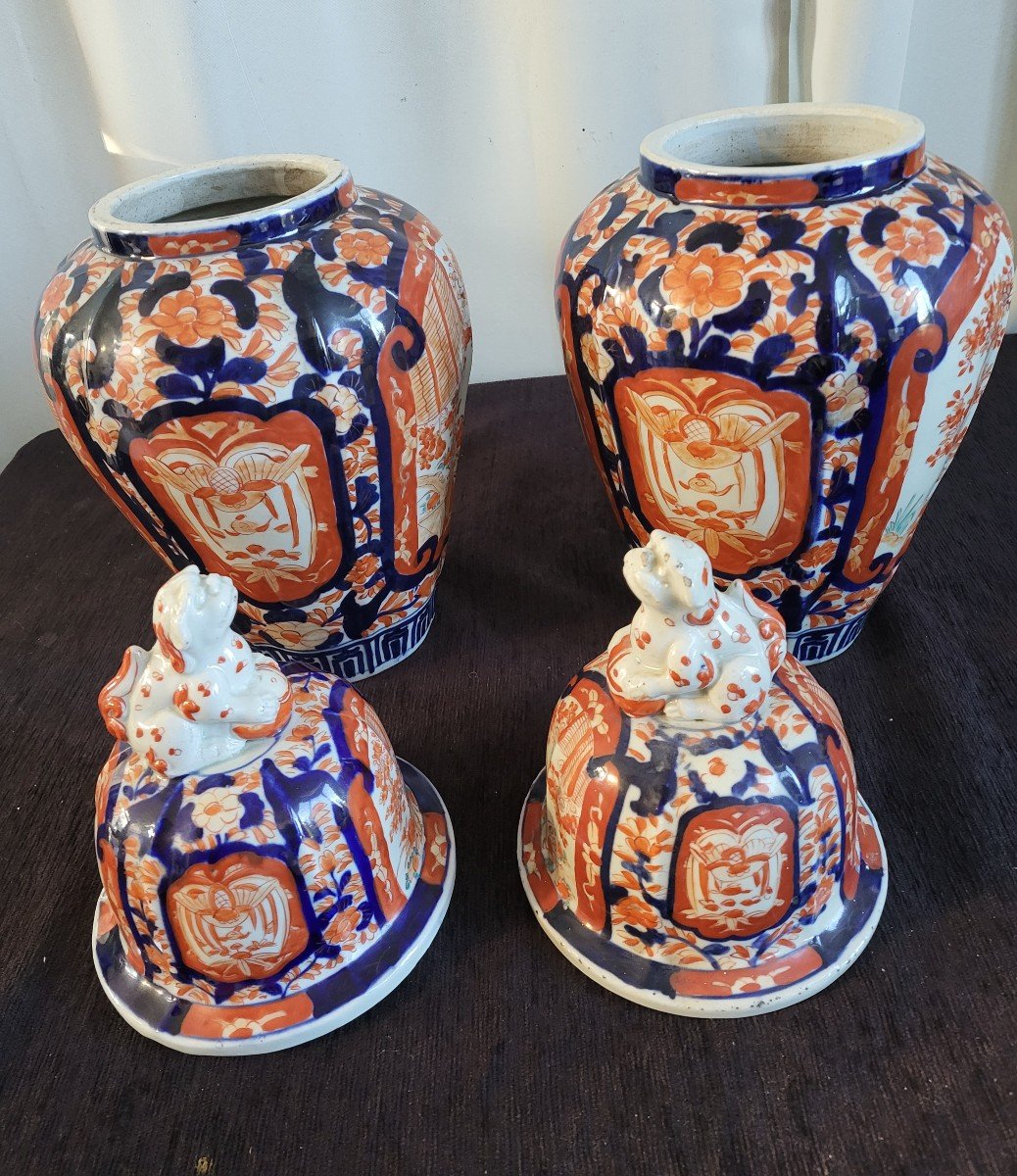 Pair Of Large Imari Porcelain Vases, Japan, 19th Century -photo-8