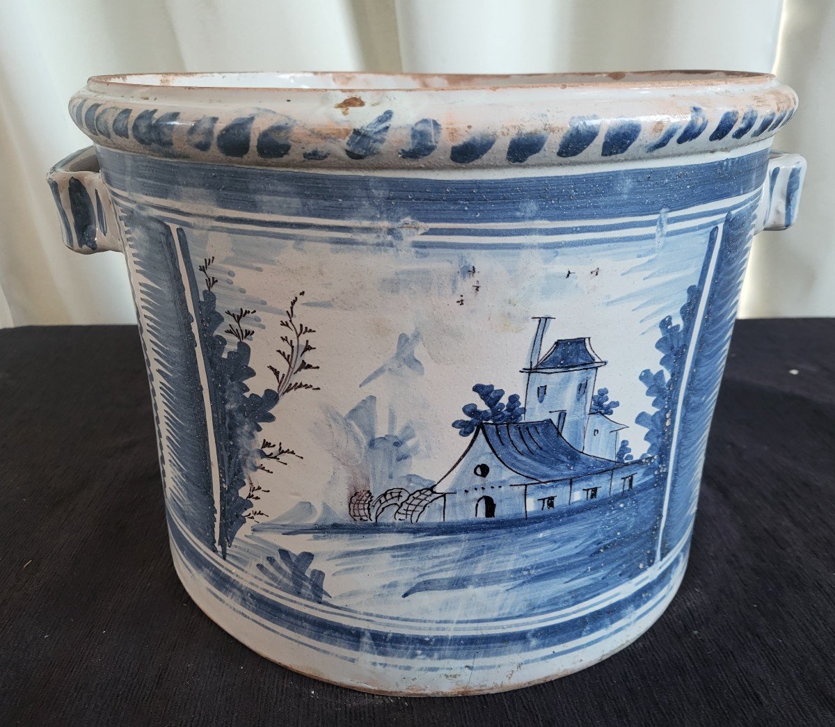 Large Orange Blossom Planter, Nevers Faience, 18th Century -photo-2