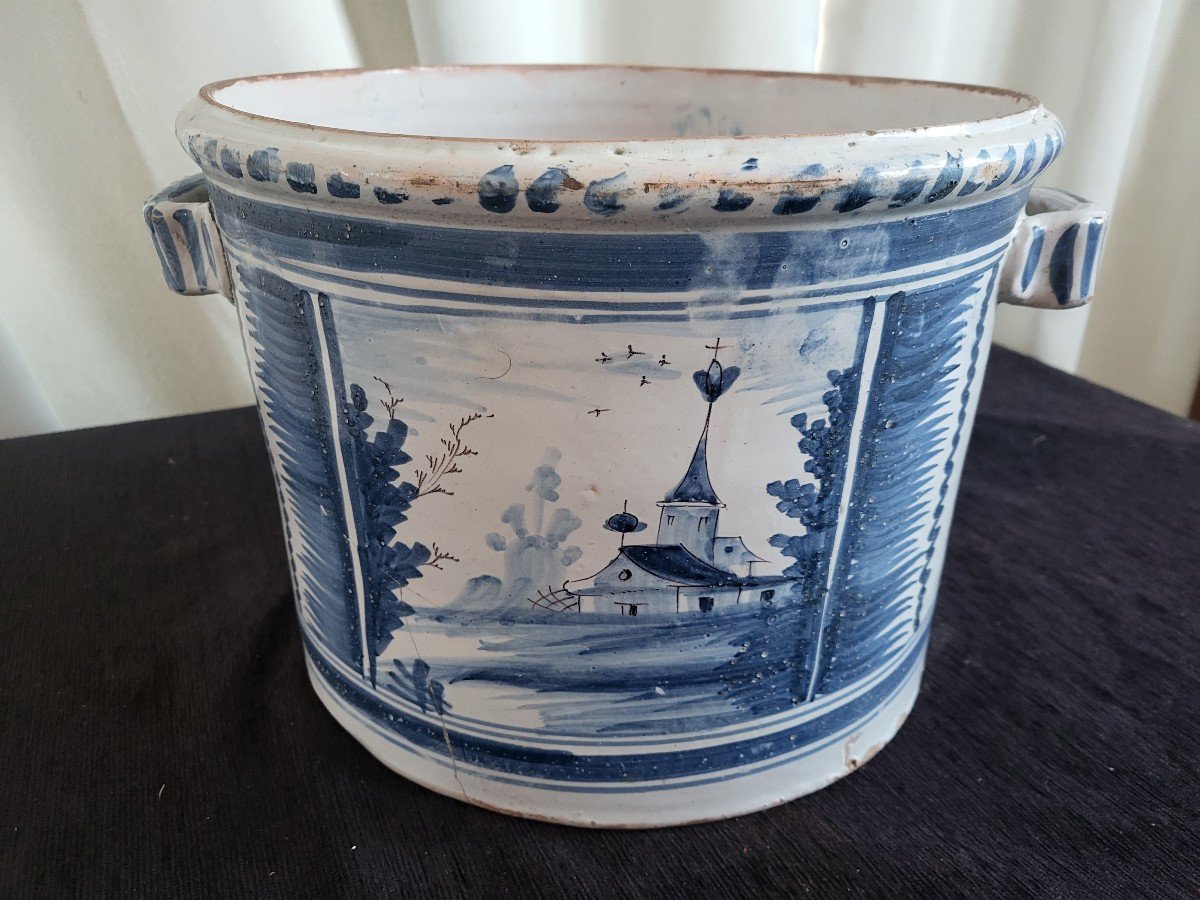 Large Orange Blossom Planter, Nevers Faience, 18th Century -photo-7