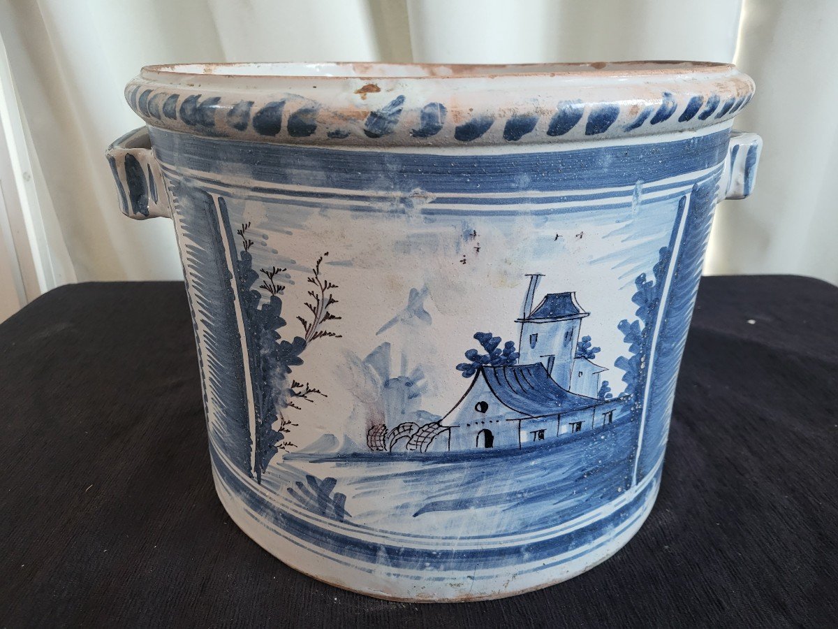 Large Orange Blossom Planter, Nevers Faience, 18th Century -photo-8