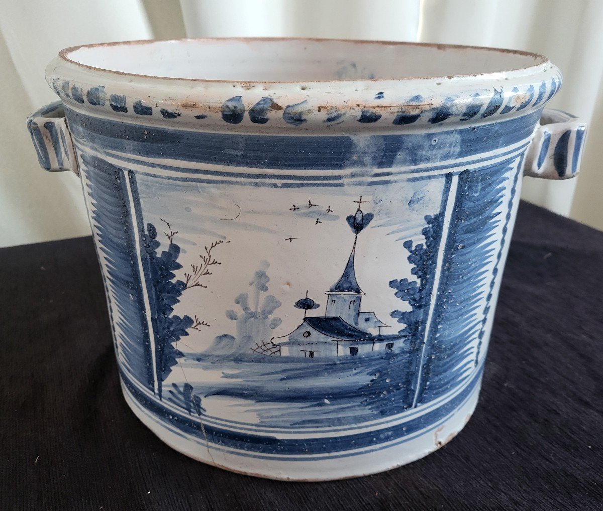 Large Orange Blossom Planter, Nevers Faience, 18th Century 