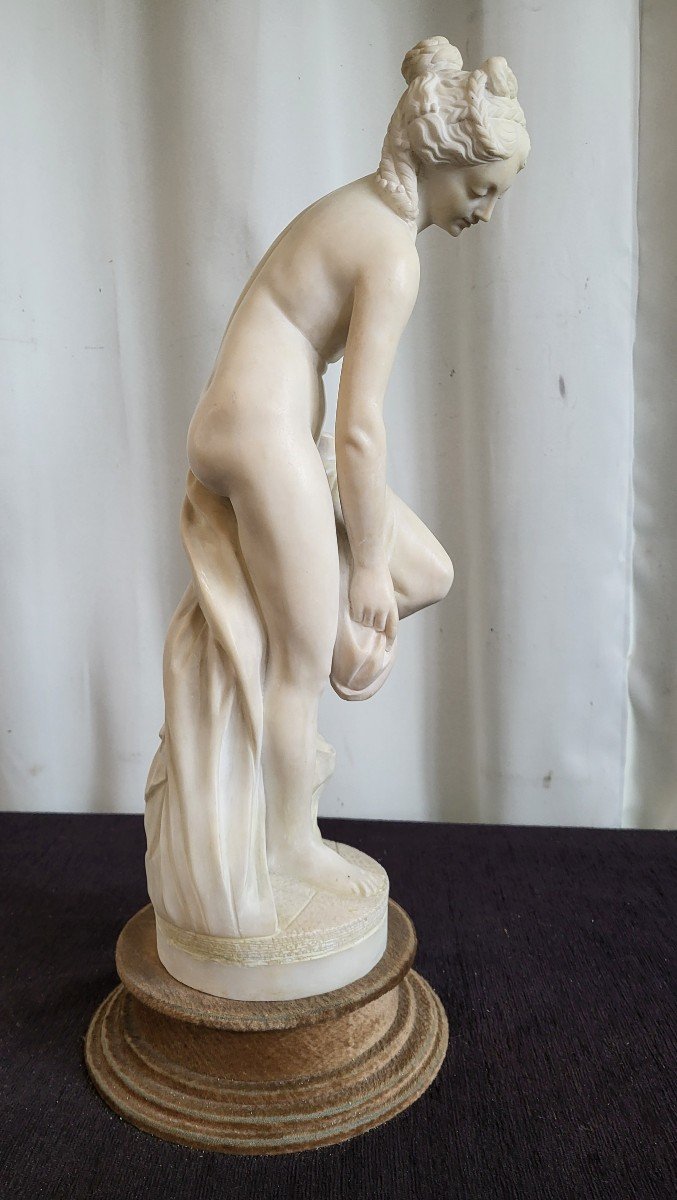 Sculpture  Baigneuse  De Falconnet Albatre c.1900 Hauteur 65cm-photo-2