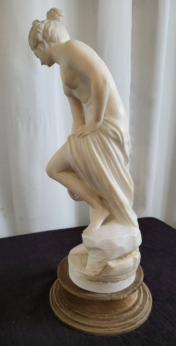 Sculpture  Baigneuse  De Falconnet Albatre c.1900 Hauteur 65cm-photo-3