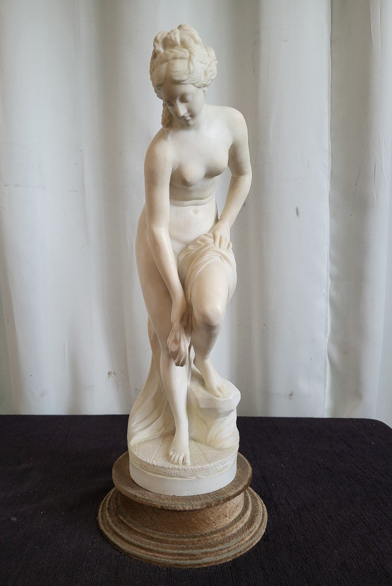 Sculpture  Baigneuse  De Falconnet Albatre c.1900 Hauteur 65cm-photo-7