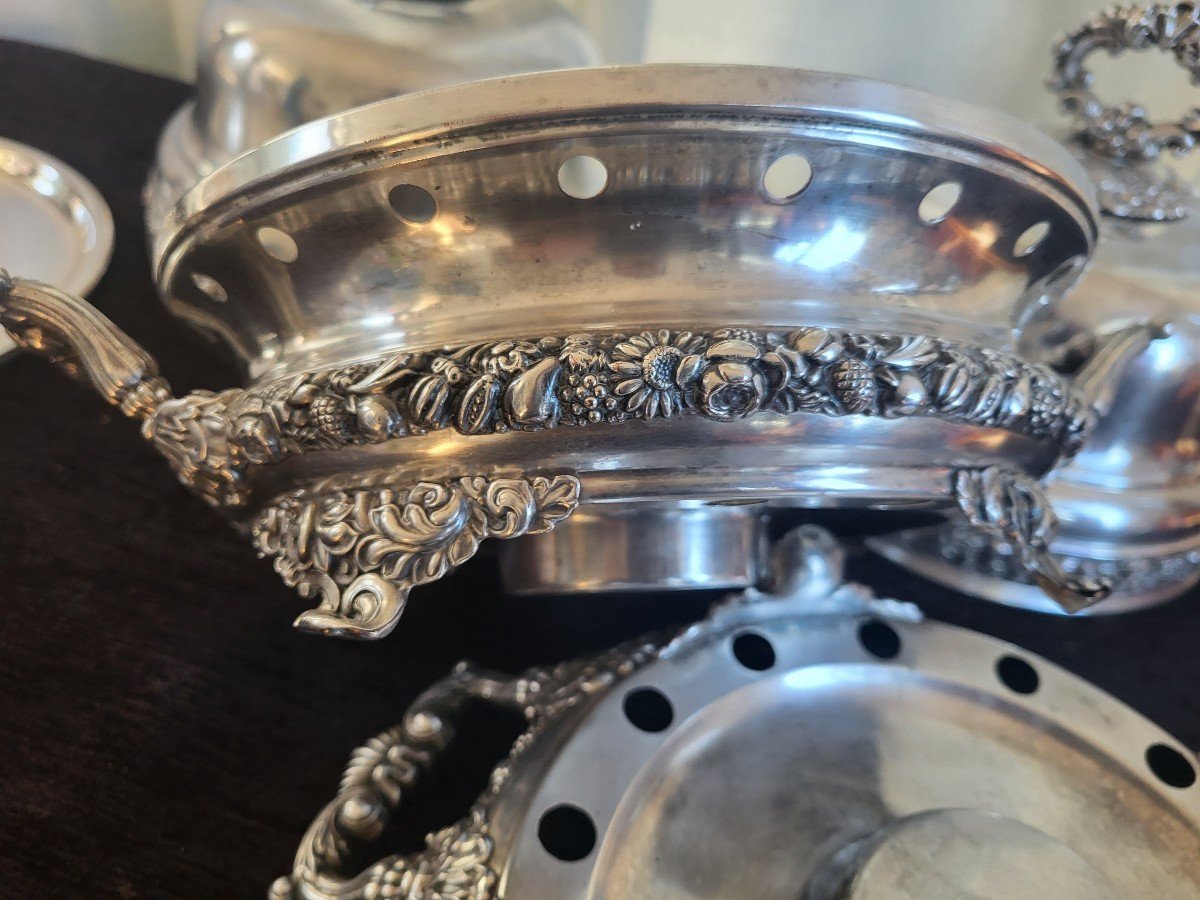 Pair Of Silver Plated Bell-shaped Warmers Mo Veyratc.1820rar-photo-4