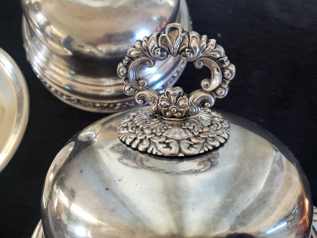 Pair Of Silver Plated Bell-shaped Warmers Mo Veyratc.1820rar-photo-8