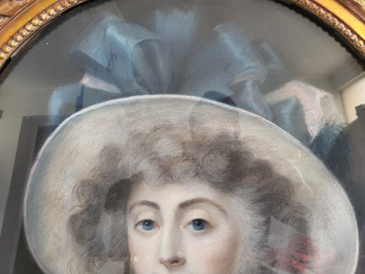 Portrait Of Madame De M. Pastel 18th Century -photo-3