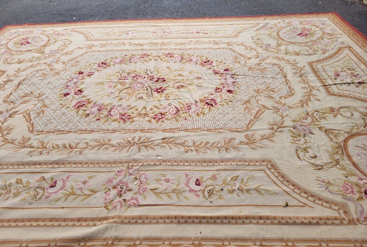 Grand Tapis Savonnerie  Ct Aubusson  425x 310 époque  Fin XIXe -photo-4