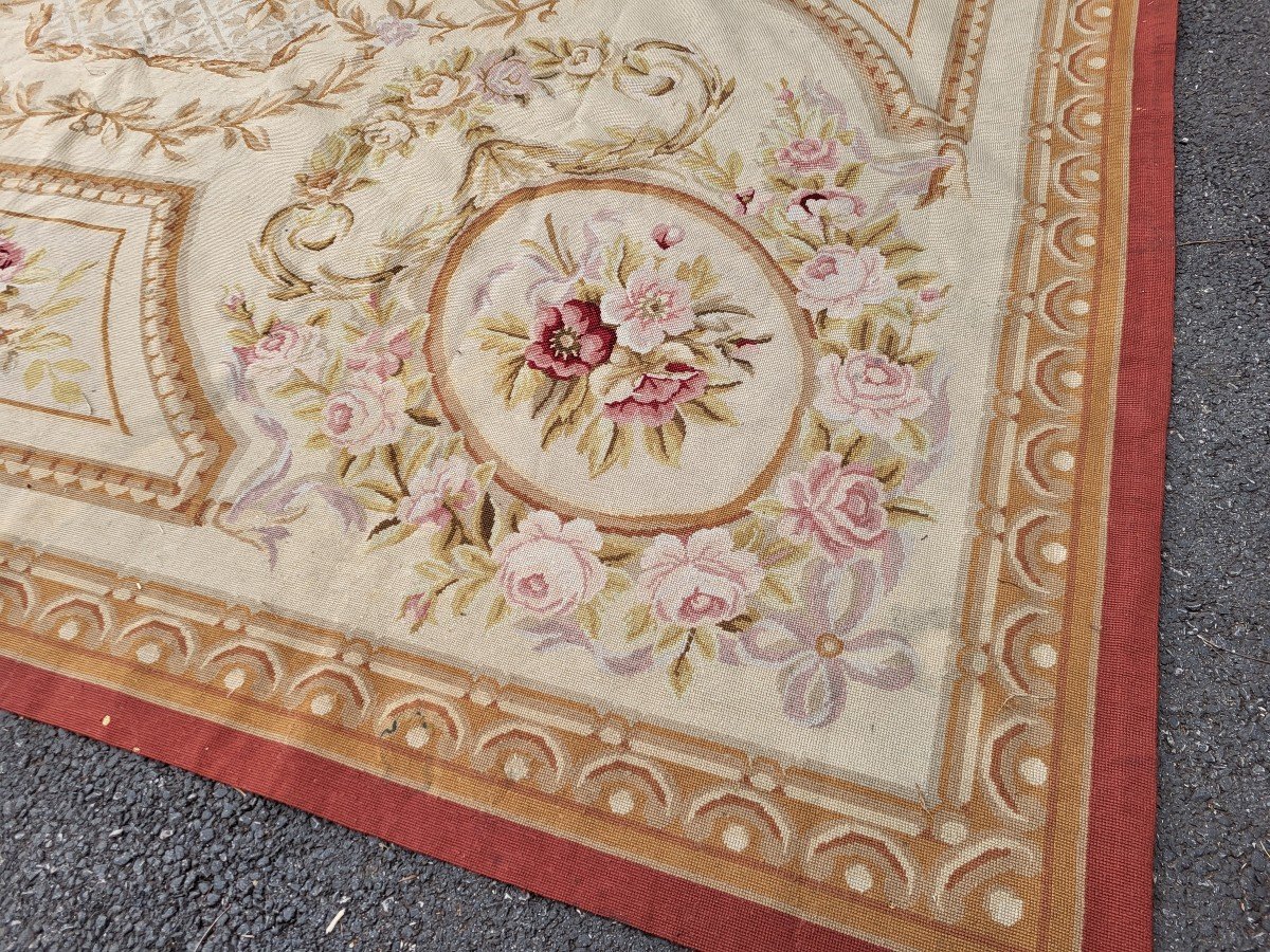 Grand Tapis Savonnerie  Ct Aubusson  425x 310 époque  Fin XIXe -photo-4