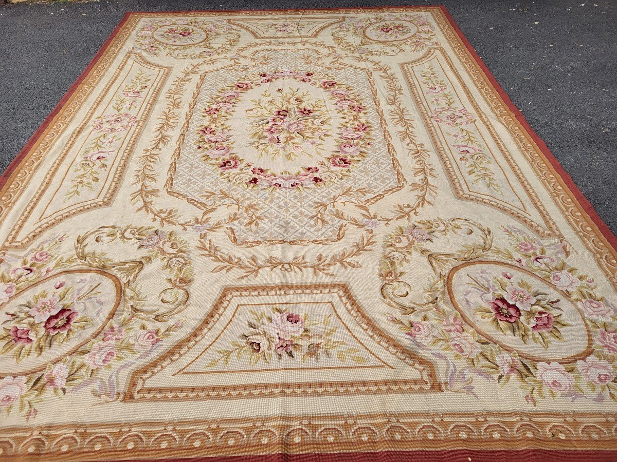 Grand Tapis Savonnerie  Ct Aubusson  425x 310 époque  Fin XIXe 