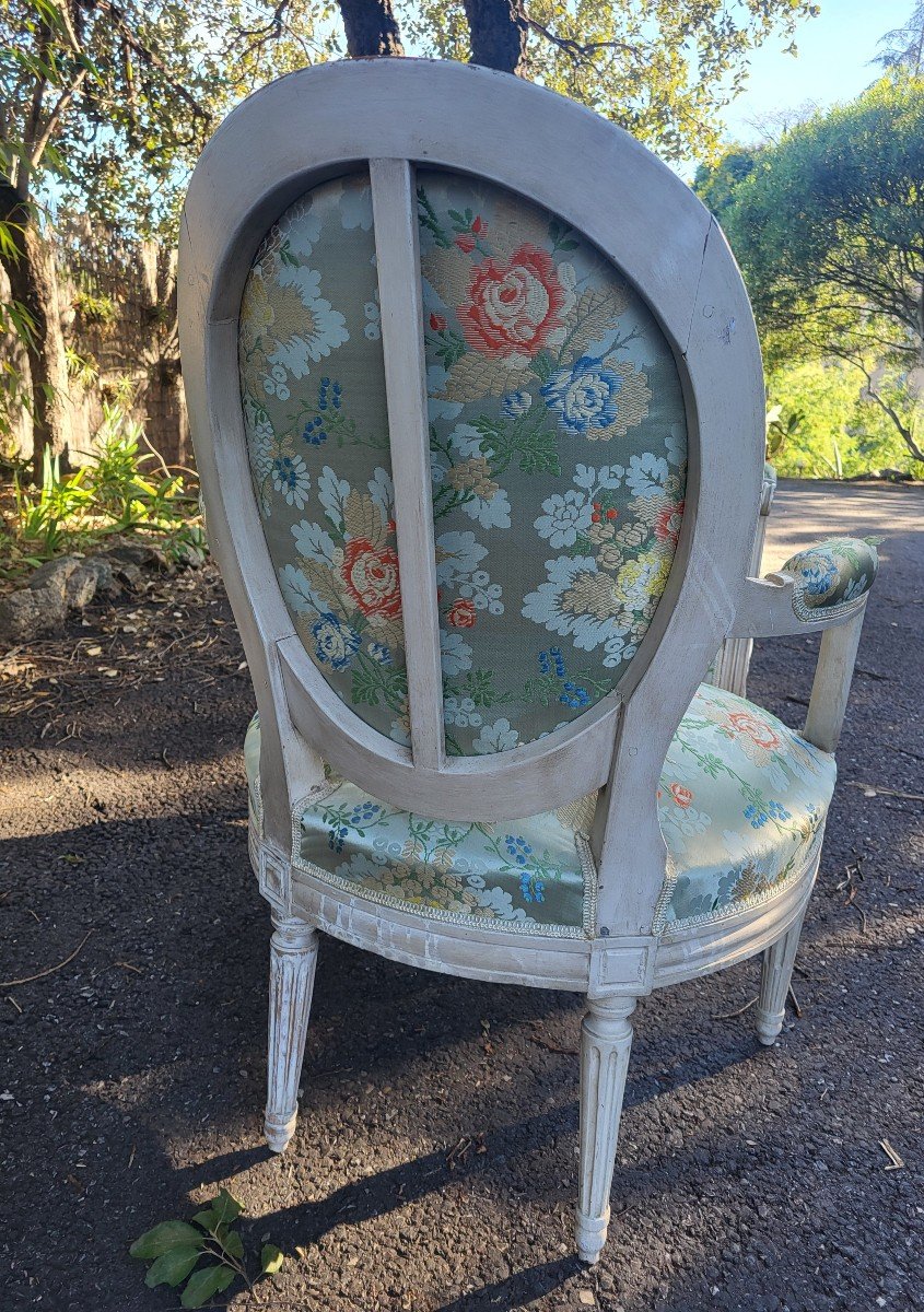 Paire De Fauteuils  Estampillés Antoine Gaillard m.e.1781 époque Louis XVI XVIII E Siècle -photo-2