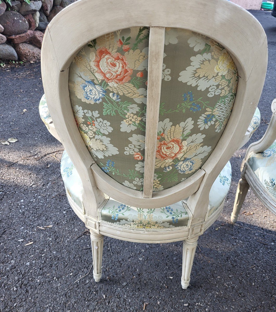 Paire De Fauteuils  Estampillés Antoine Gaillard m.e.1781 époque Louis XVI XVIII E Siècle -photo-8